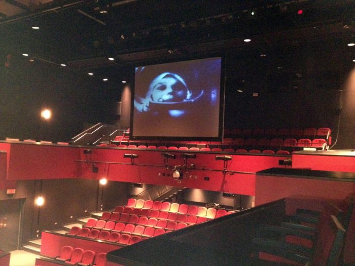 Image of Comrade Valentina video projection. 